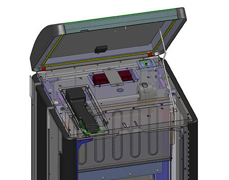 Screenshot of a mechanical layout done in Solidworks.