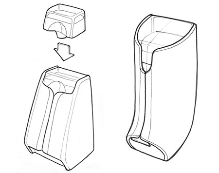 Skope Station stethoscope cleaning device sketches