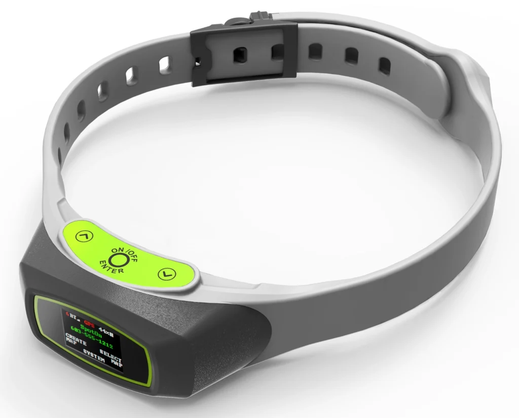 Rendering of dog collar with GPS